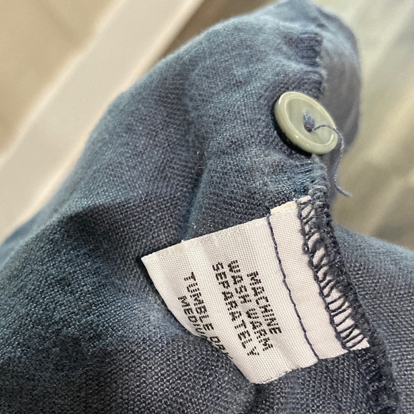 Cut Loose Linen Navy Blue Women's Top and Matching Pants - Picture 7 of 9